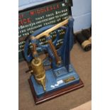 Vintage Geryk vacuum pump by Alley Compressors Ltd, Scotland, set on a wooden base, 57cm high