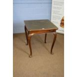 Georgian style walnut card table with square reversible baize covered top over a body with central