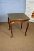 Georgian style walnut card table with square reversible baize covered top over a body with central