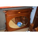 Georgian mahogany tray top commode with pull out base and side lopes, decorated with painted swags