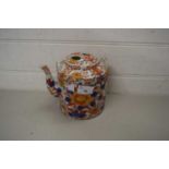 Chinese porcelain tea pot or kettle decorated with an Imari design, 17cm high