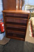 Late 19th century mahogany open front bookcase with three adjustable shelves, 92cm wide