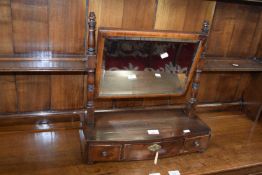 19th century mahogany bow front dressing table mirror with bevelled rectangular mirror plate over
