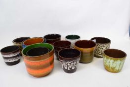 Quantity of West German pottery bowls, all with typical designs, (15)