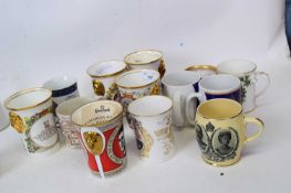 Quantity of commemorative mugs, Spode mug for Charles and Diana wedding, Sutherland china mug