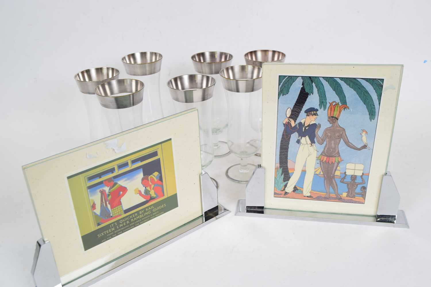 Art Deco Pictures and Glasses - Image 2 of 2