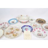 Quantity of collectors plates including some Coalport examples, and a George Jones chamber pot