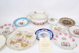 Quantity of collectors plates including some Coalport examples, and a George Jones chamber pot