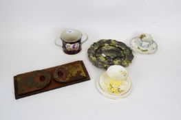 Mixed ceramics including a lustre ware mug, an early 19th century Spode coffee can and saucer, the