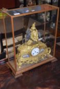 Hry Marc a Paris, late 19th century mantel clock set in a gilt metal and porcelain mounted case,