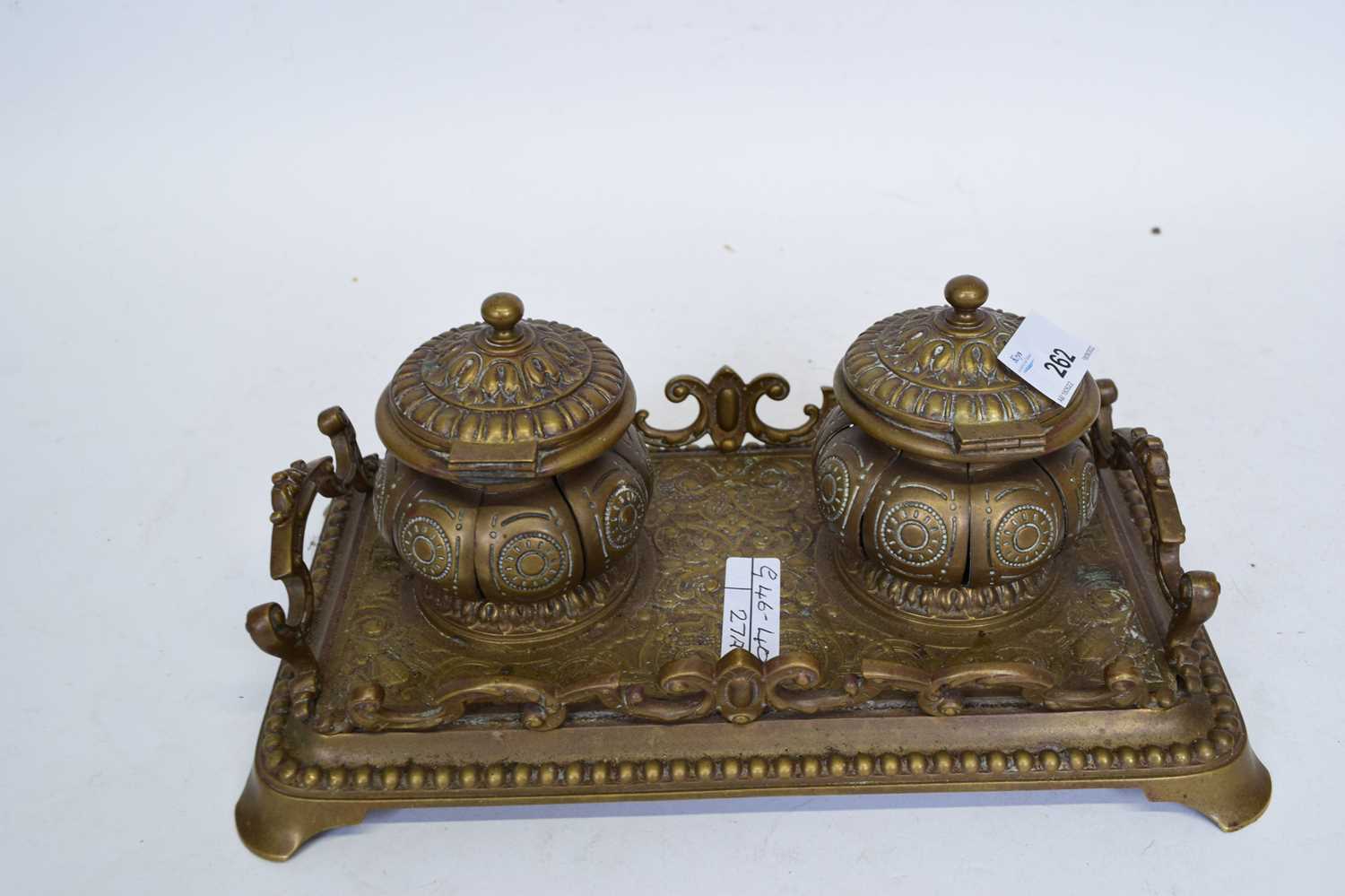 Brass inkstand