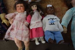 Group of three small dolls, one with a Koppelsdorf bisque head, numbered A4M and two further
