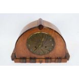 Art Deco or Jugendstihl clock with metal face and Deco style numerals, 40cm long