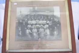 Framed vintage photograph - Oulton Broad United Football Club, Winners of the North Suffolk League