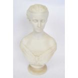 Bust of Alexandra, manufactured by Copeland for The Art Union of London, the bust with title and Art