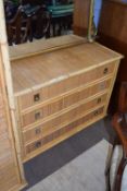Mid-century bamboo and rattan mounted wardrobe and four drawer chest, probably by Dal Vera, although