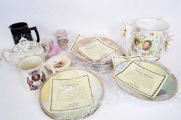 Quantity of commemoratives including plates and tyg for the wedding of Charles and Diana