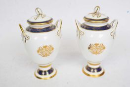 Pair of Minton Commemorative Vases