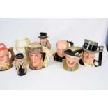 Quantity of mainly Royal Doulton character jugs including Churchill, Montgomery, General Gordon