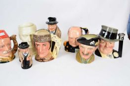 Quantity of mainly Royal Doulton character jugs including Churchill, Montgomery, General Gordon