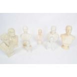 Quantity of ceramic busts of political and Royal figures including Wellington, George V after Valori