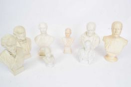 Quantity of ceramic busts of political and Royal figures including Wellington, George V after Valori