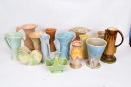 Quantity of Art Deco ceramics, mainly jugs and vases, various manufacturers (14) tallest 26cm