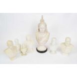 Quantity of ceramic white glazed busts of Royal figures and politicians including Queen Victoria,