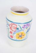 Poole pottery vase with typical floral design