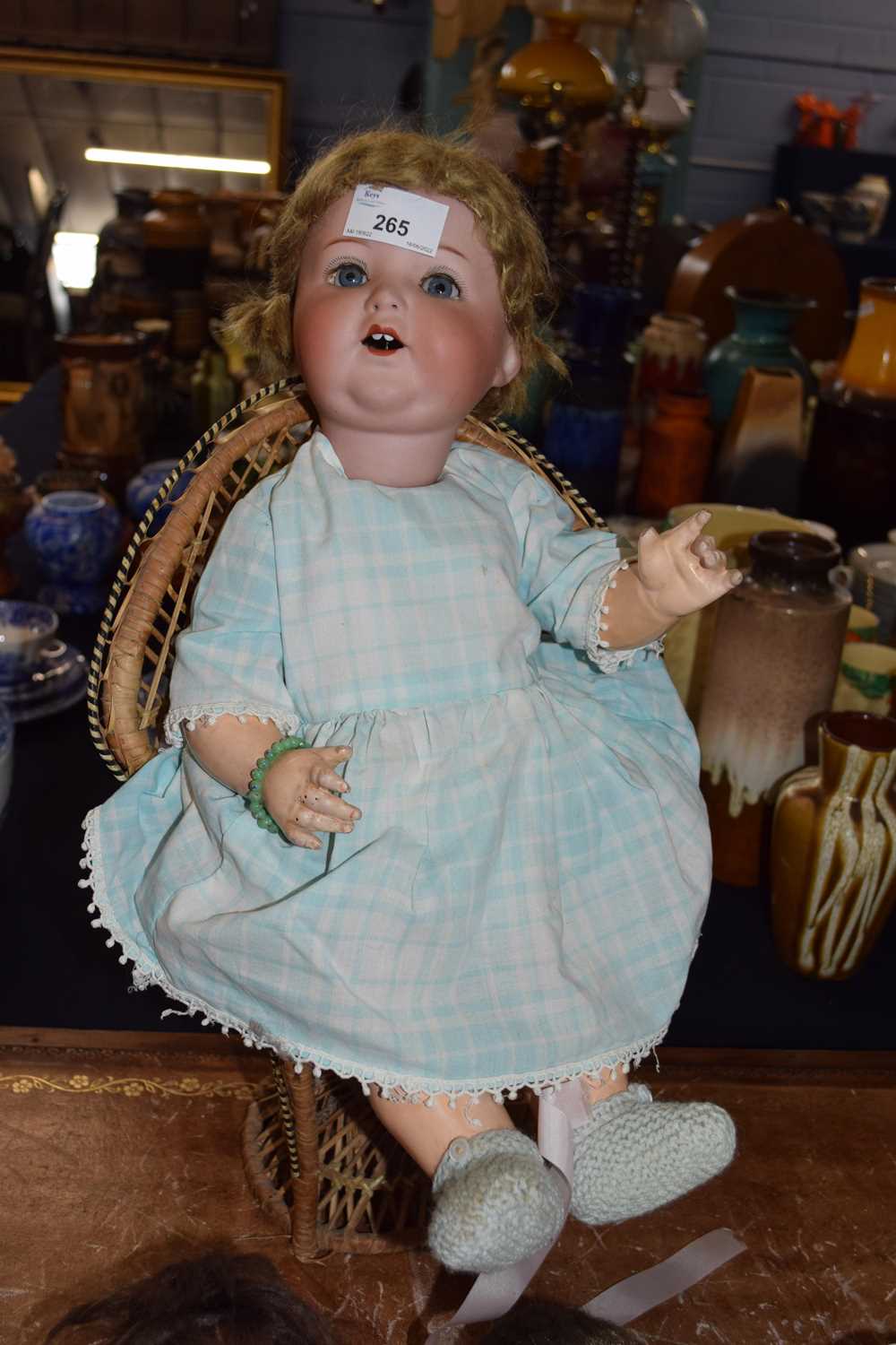 Late 19th/early 20th century doll with bisque porcelain head, marked Armand Marseille A8M