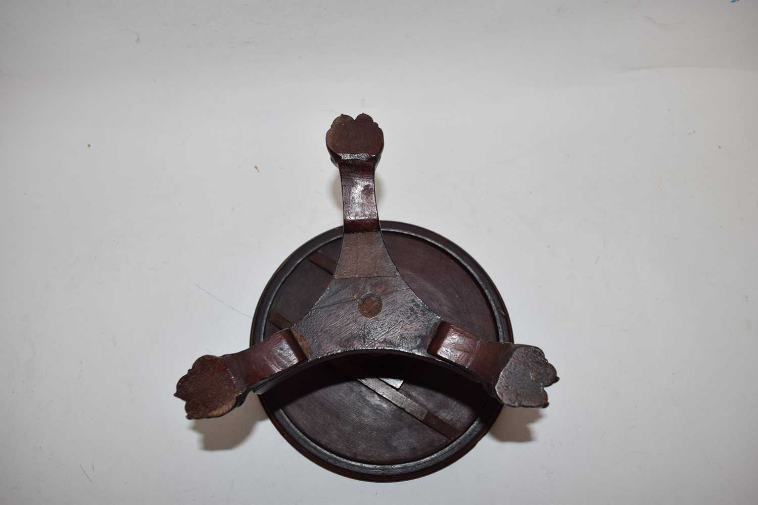 19th century apprentice mahogany dining table, the circular top raised on a turned column and - Image 4 of 4