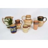 Group of 19th century commemorative jugs, mainly Lambeth Doulton, including Queen Victoria