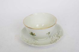 18th century English Porcelain Teabowl and a Saucer