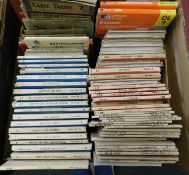 Two boxes: travel guides, Ordnance Survey maps etc