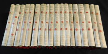 GEORGE MEREDITH: THE WORKS, London, Constable, 1909, 18 vols, decorative vellum backed cloth gilt,