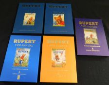 RUPERT ANNUAL, (5), limited facsimile editions of 1955, 1957, 1958, 1959 and 1963 annuals, 4to,