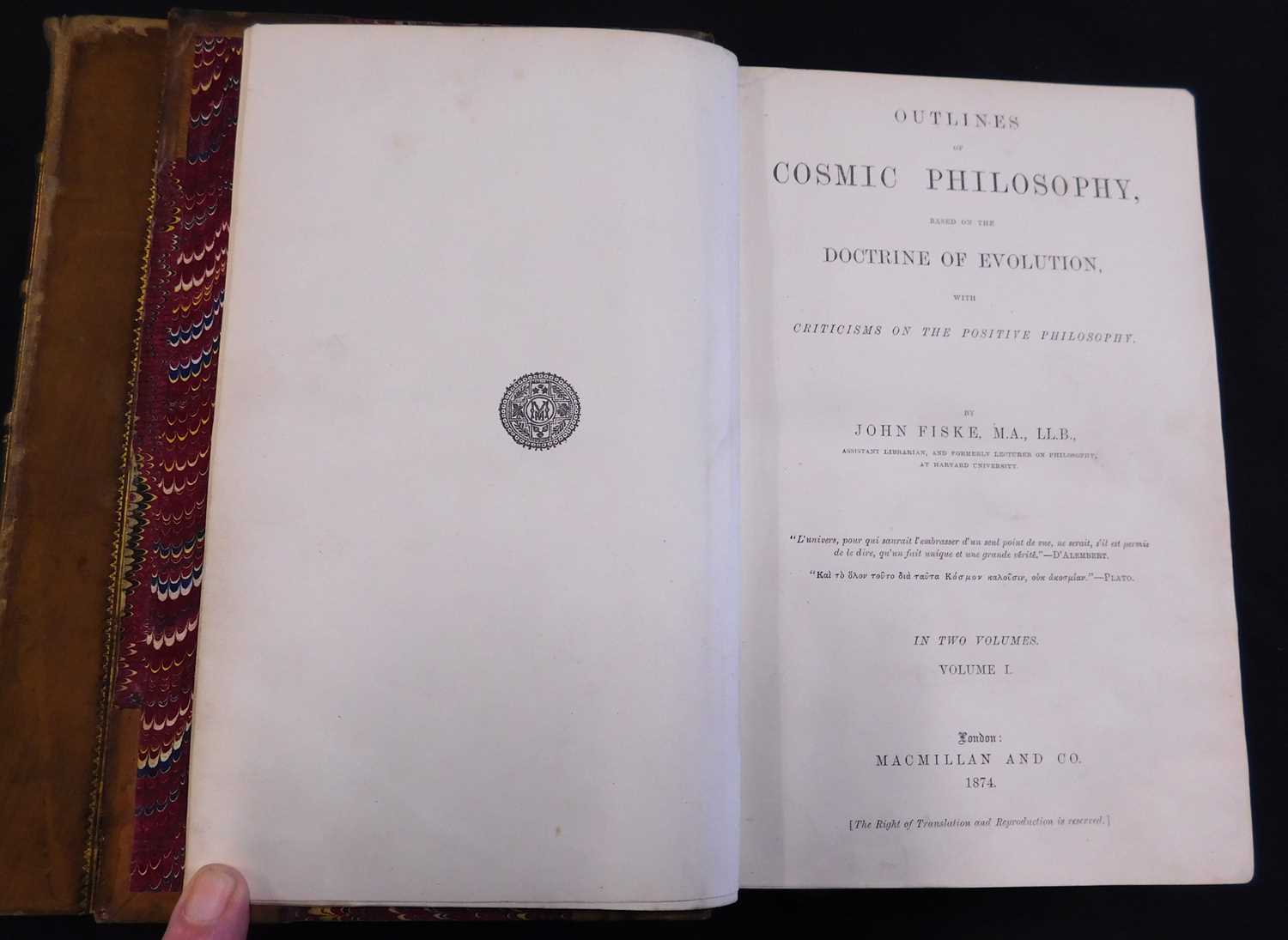 JOHN FISKE: OUTLINES OF COSMIC PHILOSOPHY BASED ON THE DOCTRINE OF EVOLUTION WITH CRITICISMS ON