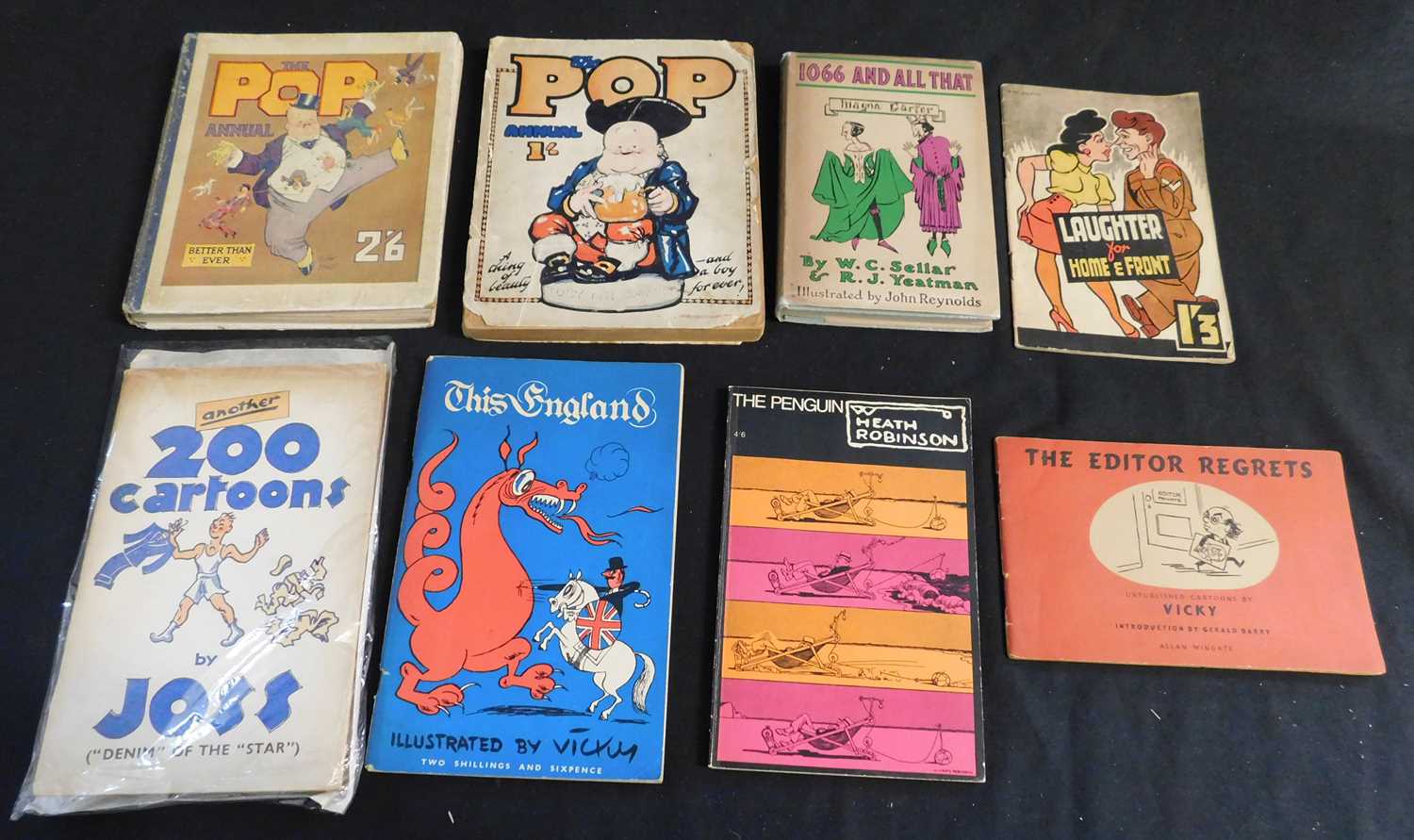 Small box: assorted cartoon books