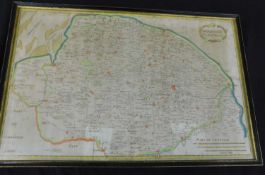 ROBERT MORDEN: NORFOLK, engraved hand coloured map [1695], approx 370 x 580mm, f/g