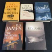 P D JAMES: 10 titles: INNOCENT BLOOD, London, Faber & Faber, 1980, 1st edition, original cloth;