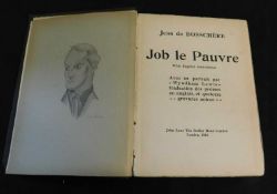 JEAN DE BOSSCHERE: JOB LE PAUVRE WITH ENGLISH TRANSLATION, London, John Lane, The Bodley Head, 1922,