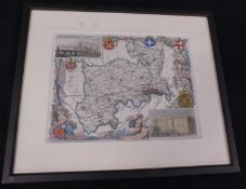 THOMAS MOULE: MIDDLESEX, engraved hand coloured map circa 1850, approx 200 x 250mm, f/g