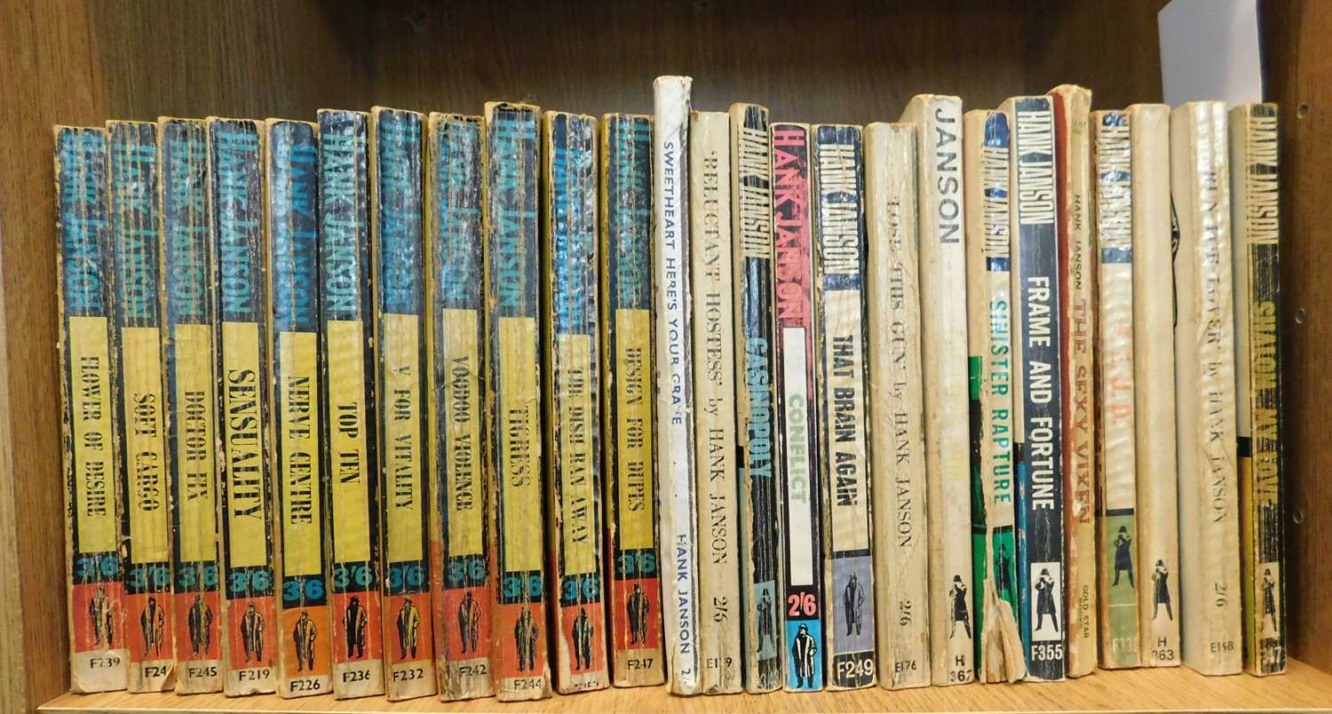 HANK JANSON, collection, 83 assorted paperback titles, predominantly 1957-70 + 4 modern re-issues,