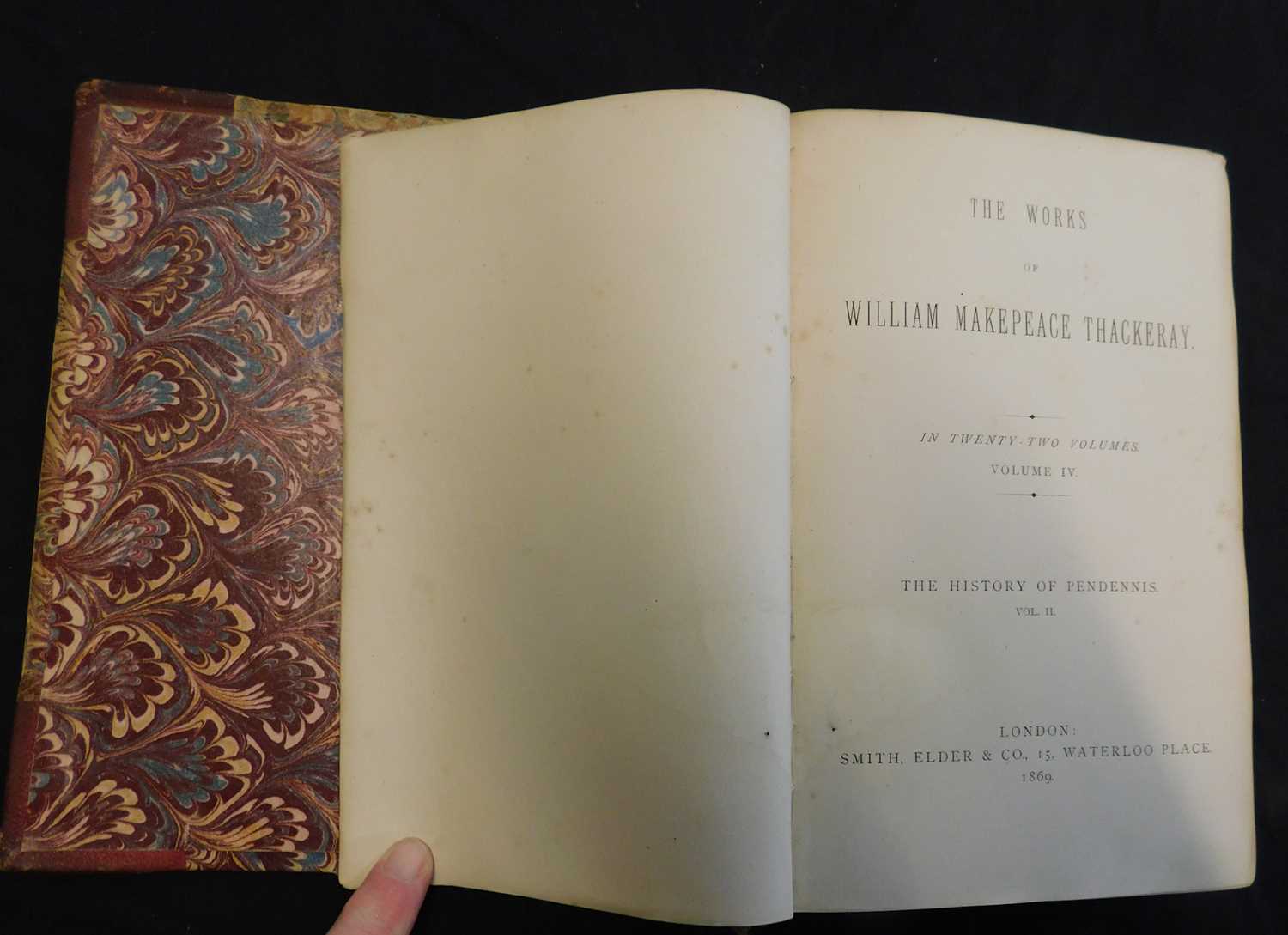 WILLIAM MAKEPEACE THACKERAY: THE WORKS, London, Smith Elder, 1868-69, 22 vols, contemporary half - Image 3 of 3