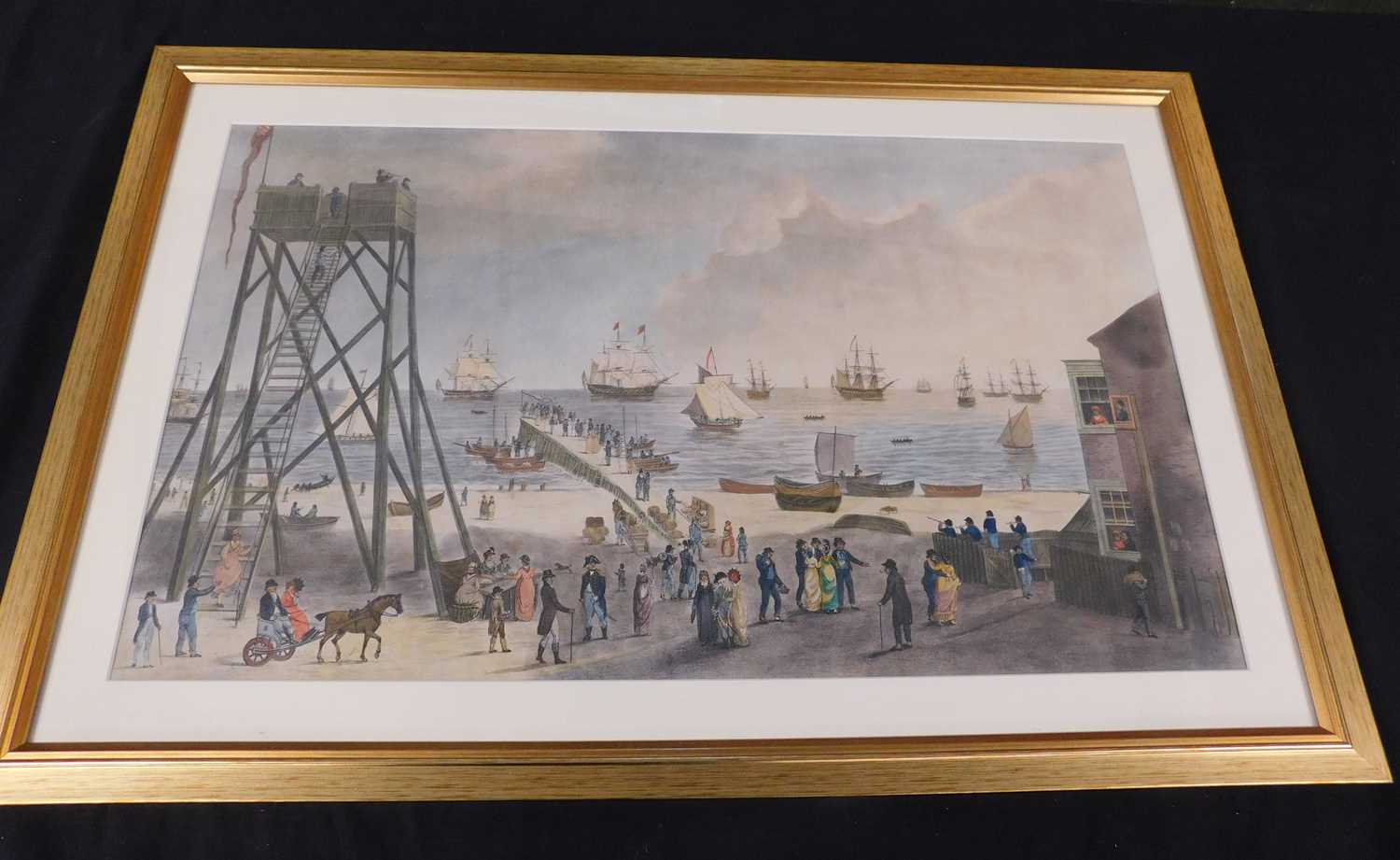 A NORTHWEST VIEW OF THE JETTY AT YARMOUTH, coloured lithoprint [1801?], approx 385 x 650mm, f/g