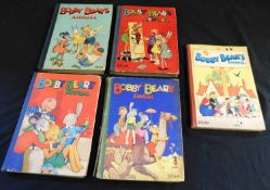 BOBBY BEAR'S ANNUAL 10 vols, 1936, 8 coloured plates, 4to, original cloth backed pictorial boards