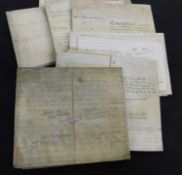 Box: good quantity Donnington vellum and other documents, mainly 19th century and earlier