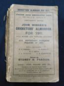 SYDNEY H PARDON (ED): JOHN WISDEN'S CRICKETERS ALMANAC FOR 1911, photographic plate, original