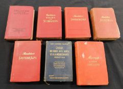 KARL BAEDEKER: 8 titles: ITALY, 1892, 9th edition, original cloth gilt; PARIS AND ENVIRONS, 1904,