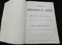 THE FAMILY DEVOTIONAL BIBLE..., ed Rev Matthew Henry, London and New York, The London Printing &